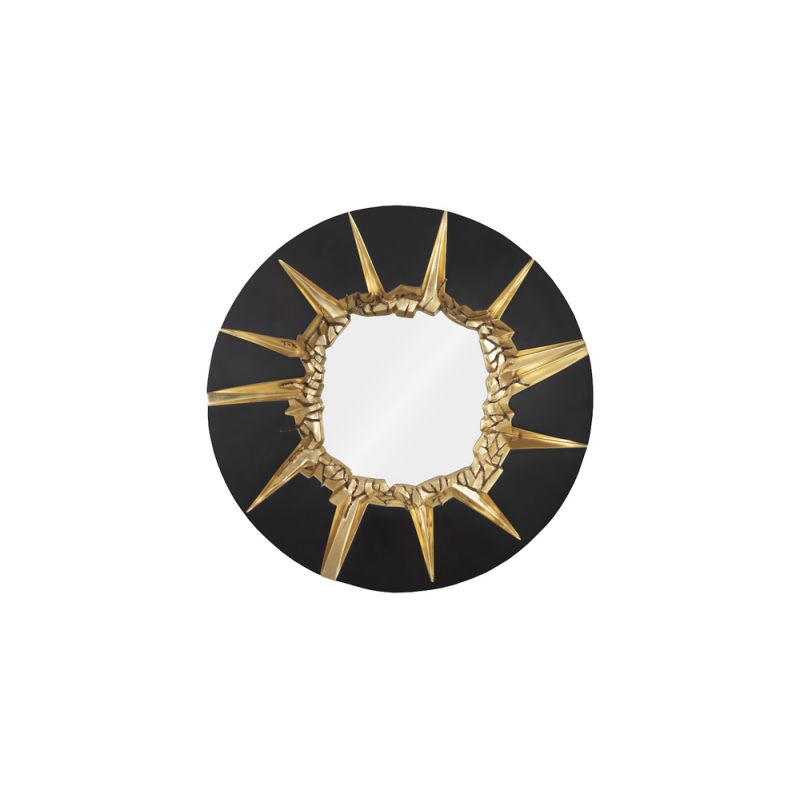 Phillips Collection - Circular Cracked Mirror, Black & Gold - PH104346