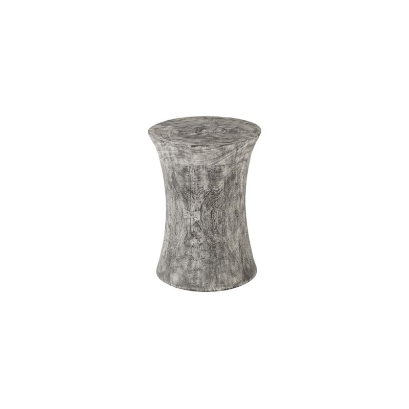 Phillips Collection - Drum Stool, Mango Wood, Gray Stone - TH96453
