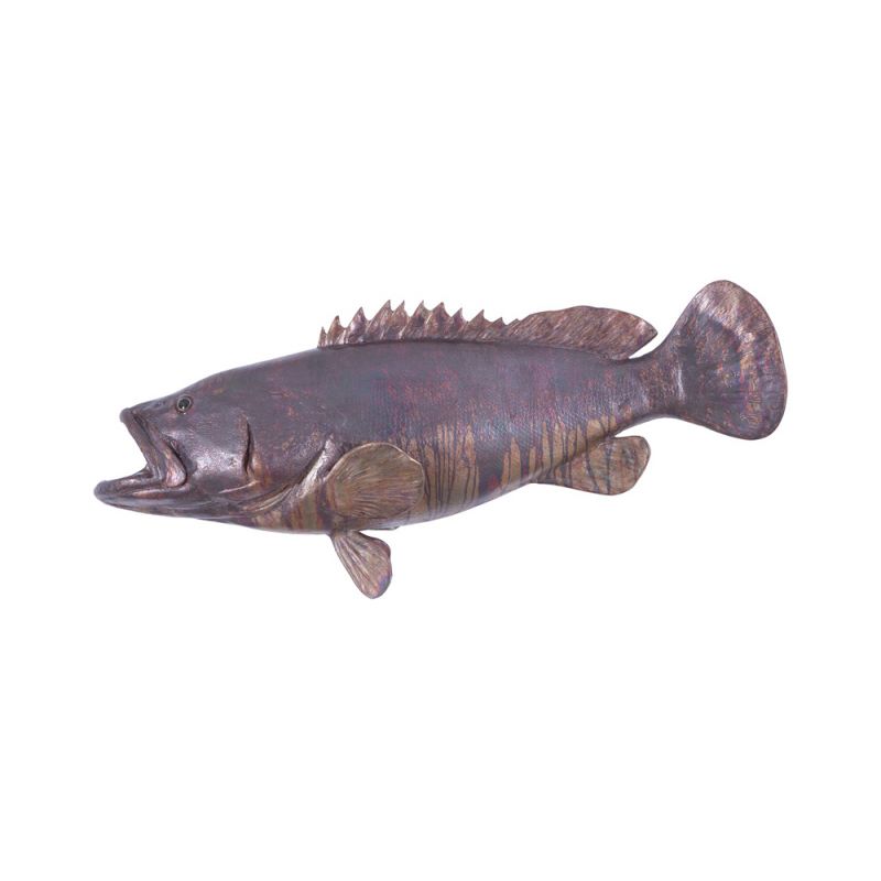 Phillips Collection - Estuary Cod Fish Wall Sculpture, Resin, Copper Patina Finish - PH100656