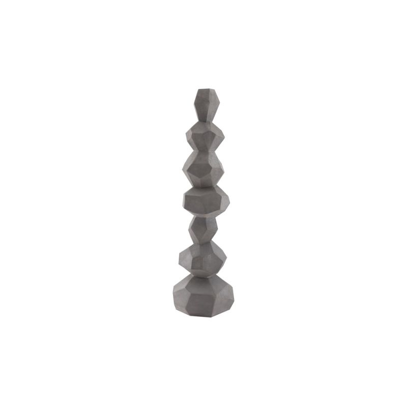 Phillips Collection - Faceted Rock Column Sculpture, Gray - PH100225