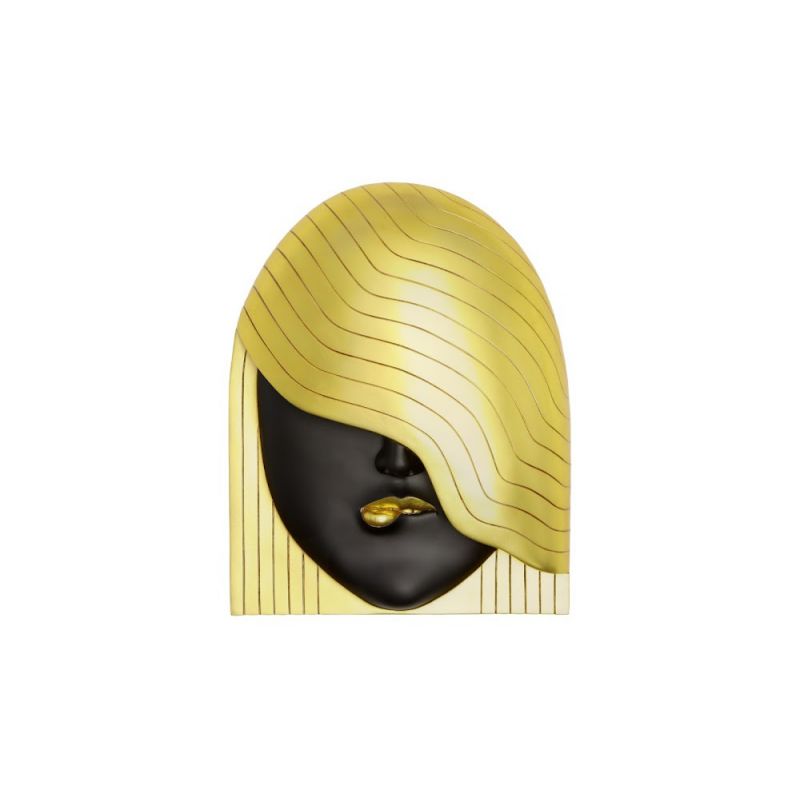 Phillips Collection - Fashion Faces Wall Art, Large, Her Left Wave, Black and Gold - PH112030