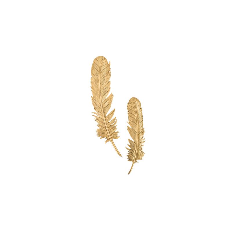 Phillips Collection - Feathers Wall Art, Small, Gold Leaf (Set of 2) - PH67716