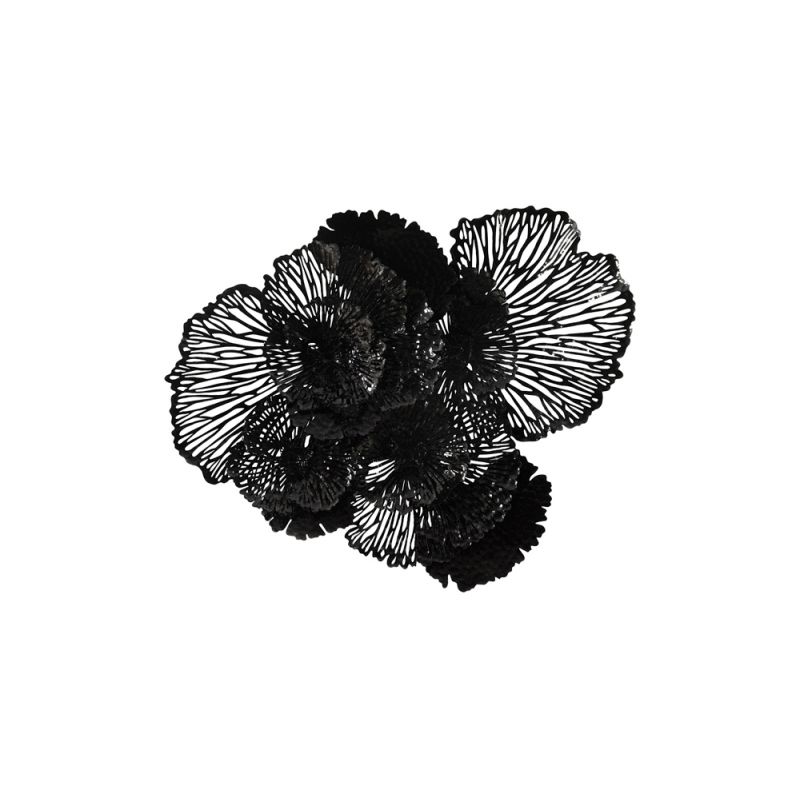 Phillips Collection - Flower Wall Art, Large, Black, Metal - TH108320