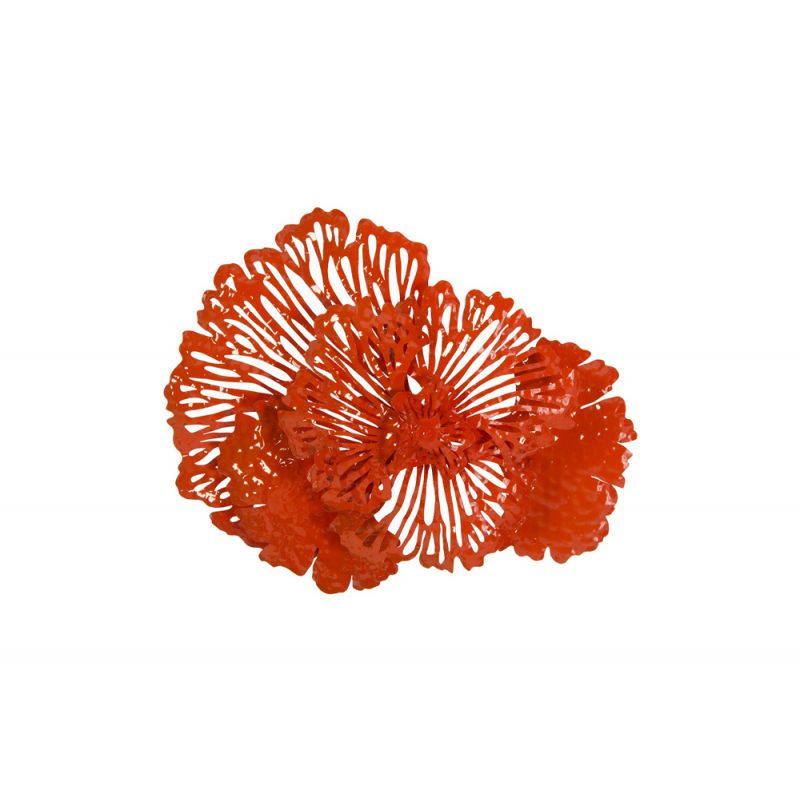 Phillips Collection - Flower Wall Art, Small, Coral, Metal - TH83080