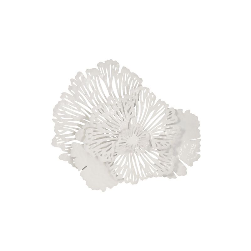 Phillips Collection - Flower Wall Art, Small, White, Metal - TH79998