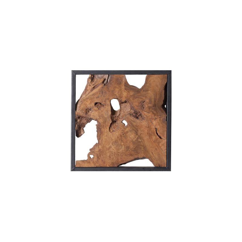 Phillips Collection - Framed Slice Wall Tile, Teak Wood, Black Frame - ID65155