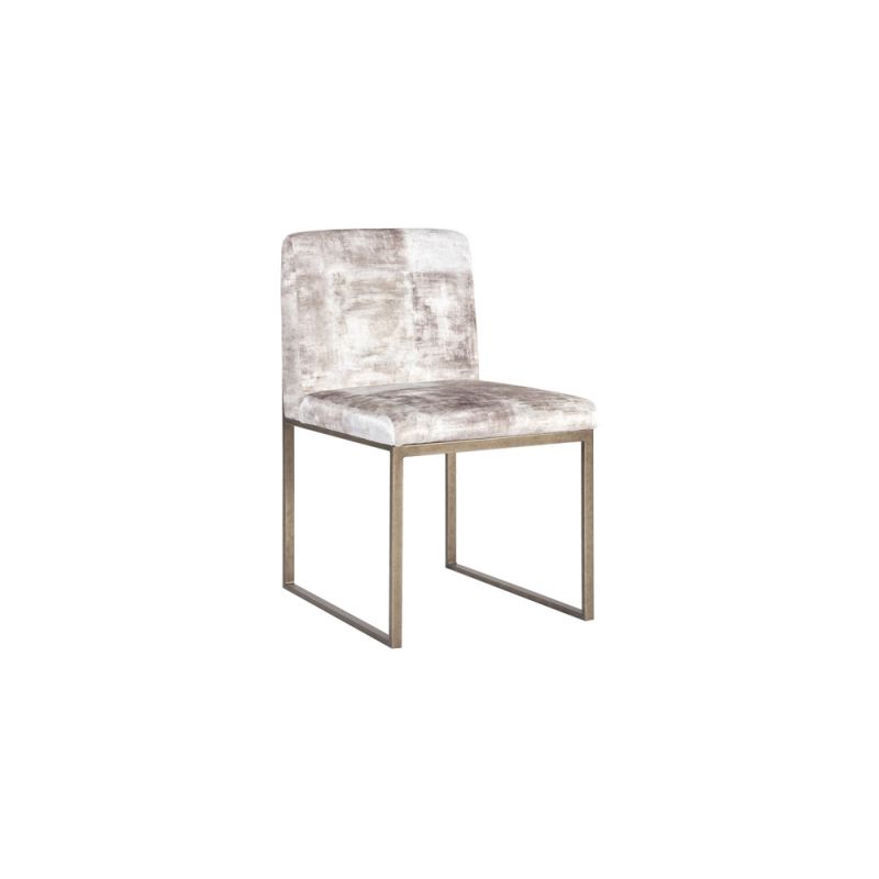 Phillips Collection - Frozen Dining Chair, Beige Mist Fabric, Antique Brass Metal Frame - PH99962