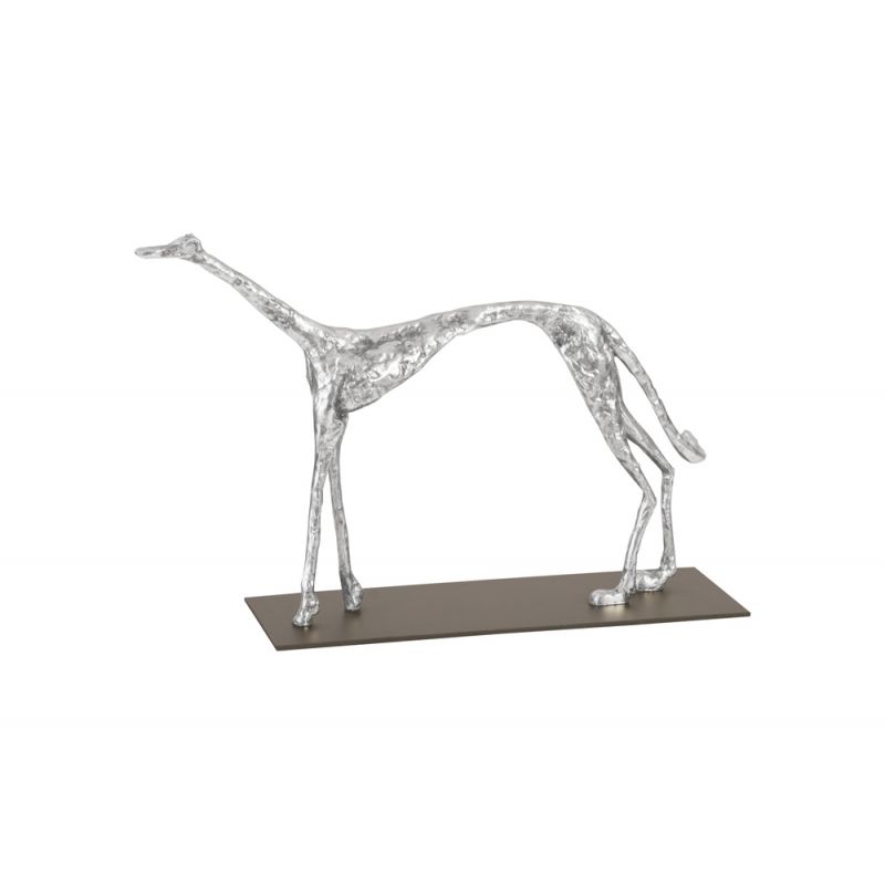 Phillips Collection - Greyhound on Black Metal Base, Silver Leaf - PH96585