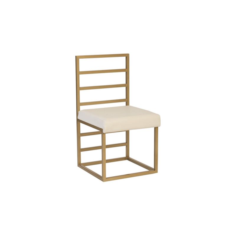 Phillips Collection - Ladder Dining Chair, Natural/Brass Finish - ID94264