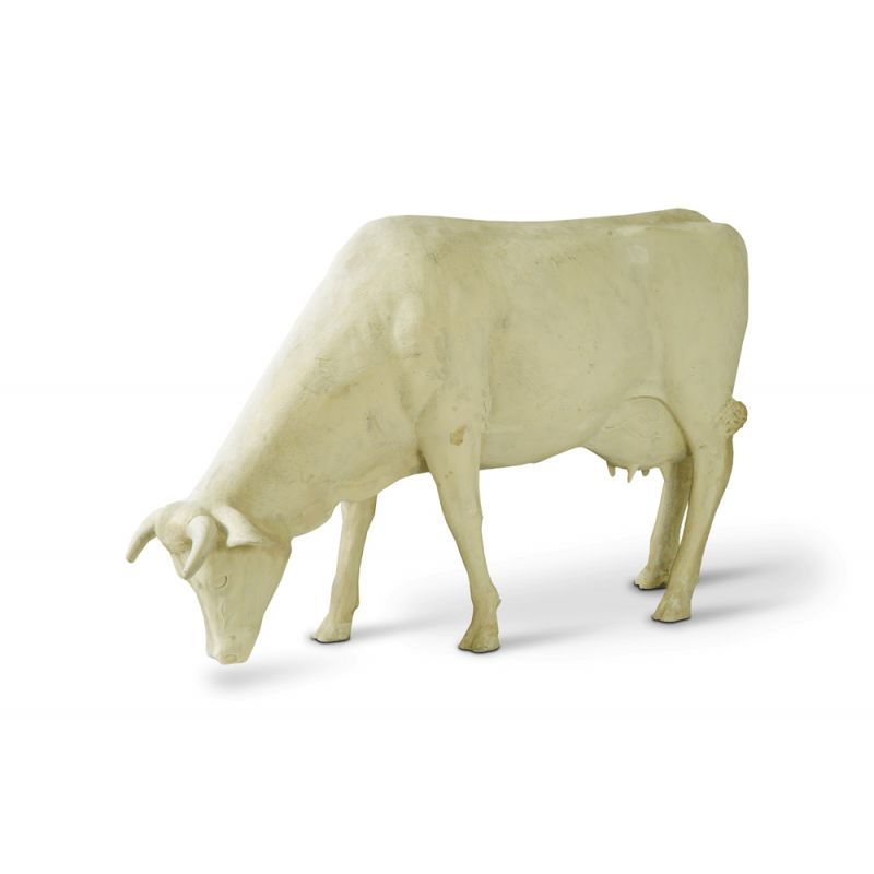 Phillips Collection - Life Size Cow, Grazing, Off White - PH57424