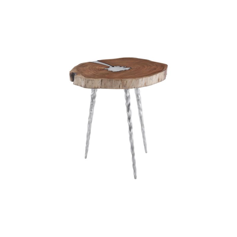 Phillips Collection - Molten Side Table, LG, Poured Aluminum In Wood - IN84812