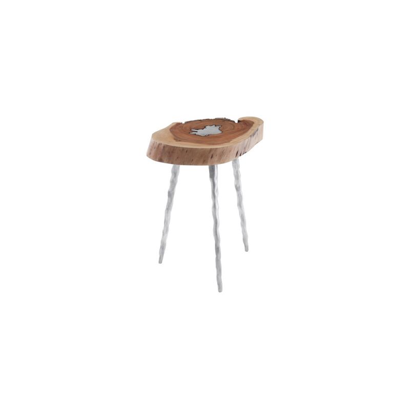 Phillips Collection - Molten Side Table, SM, Poured Aluminum In Wood - IN84811