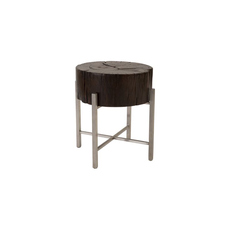 Phillips Collection - Nestled Cross Cut Side Table , Stainless Steel X Cross Leg - TH89140