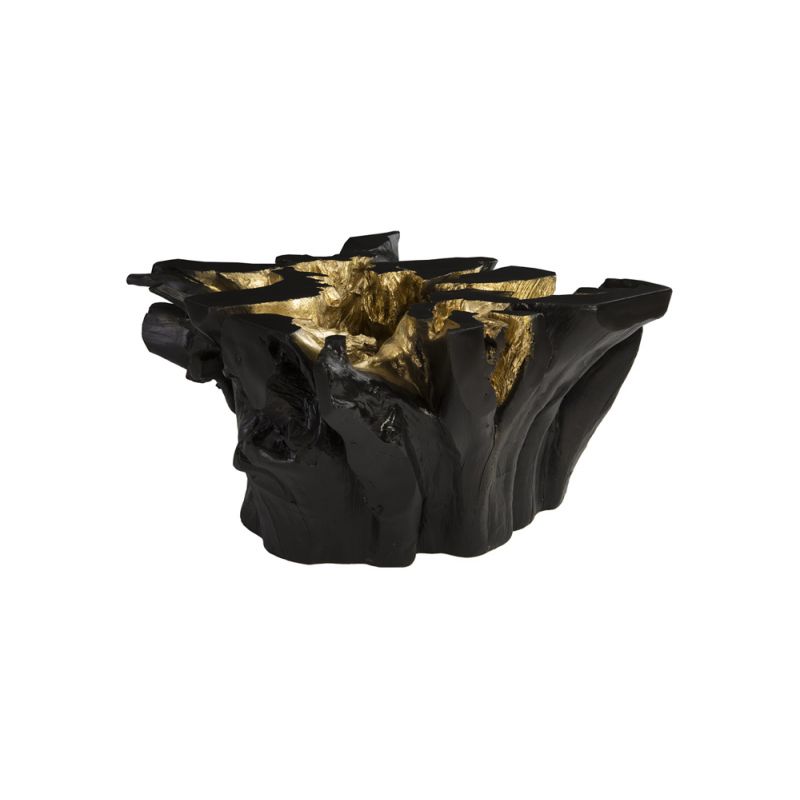 Phillips Collection - Noir Cast Root Coffee Table, Black, Gold Leaf - PH67969