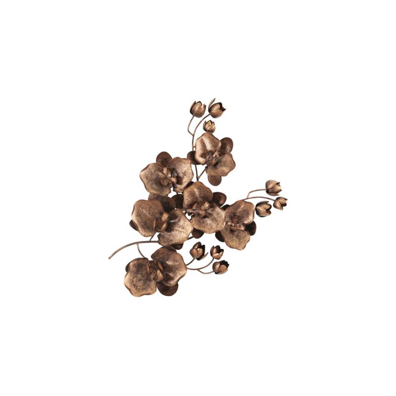 Phillips Collection - Orchid Sprig Wall Art, Medium, Metal, Copper/Black - TH100864