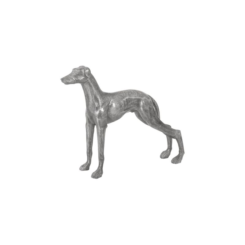 Phillips Collection - Posing Dog Sculpture, Black/Silver, Aluminum - ID96063