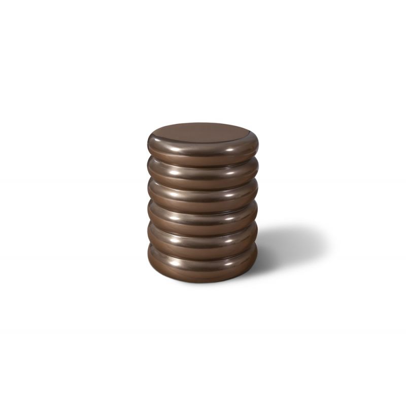 Phillips Collection - Ribbed Stool, Polished Bronze - PH60009