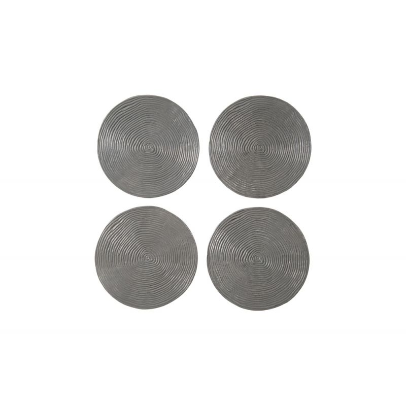 Phillips Collection - Ripple Wall Disc (Set of 4) - Resin, LG, Polished Aluminum - PH102838