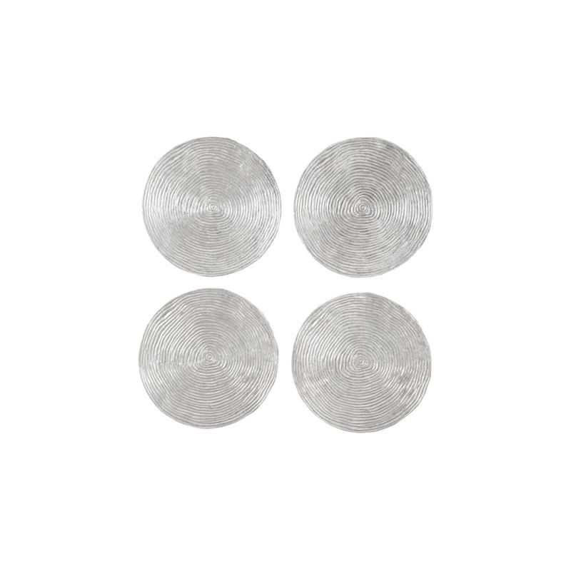 Phillips Collection - Ripple Wall Disc (Set of 4) - Resin, LG, Silver Leaf with Antiquing - PH102837