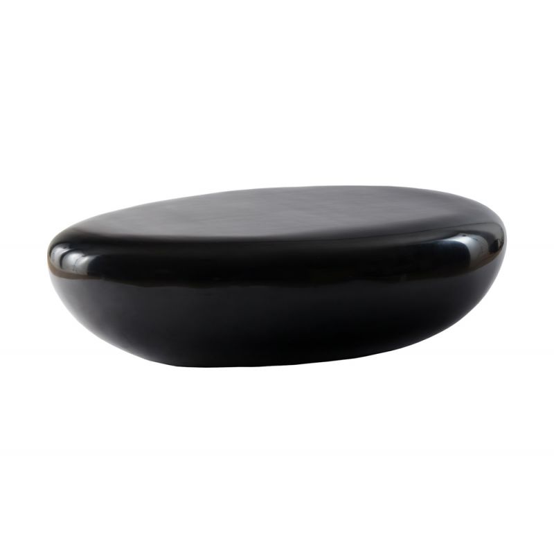 Phillips Collection - River Stone Coffee Table, Gel Coat Black, Large - PH67486