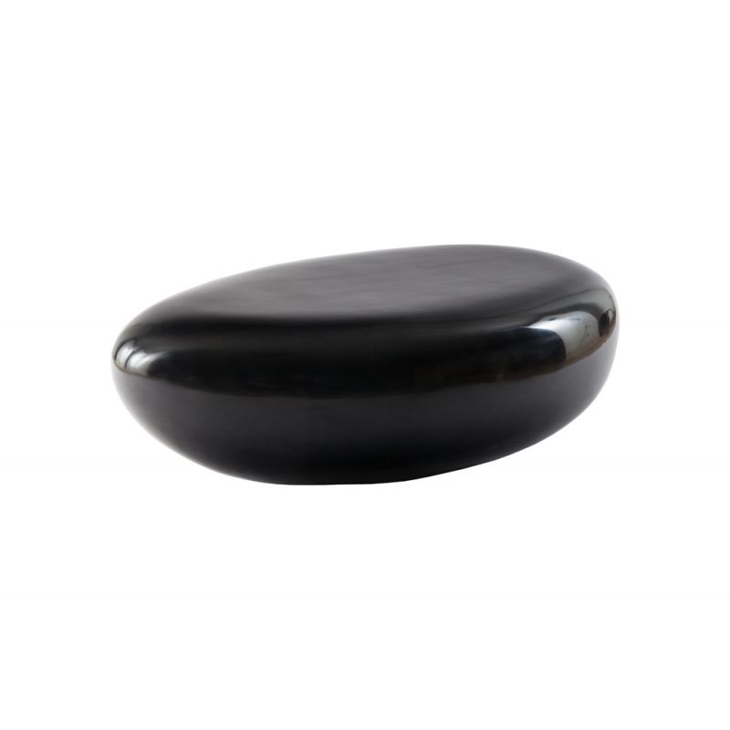 Phillips Collection - River Stone Coffee Table, Gel Coat Black, Small - PH67487