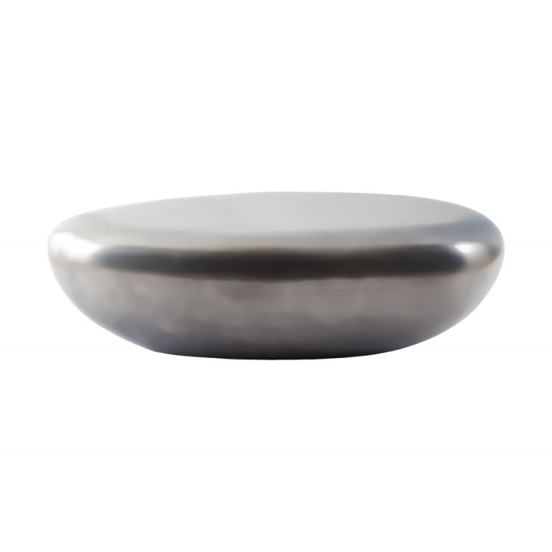 Phillips Collection - River Stone Coffee Table, Polished Aluminum, Large - PH68784