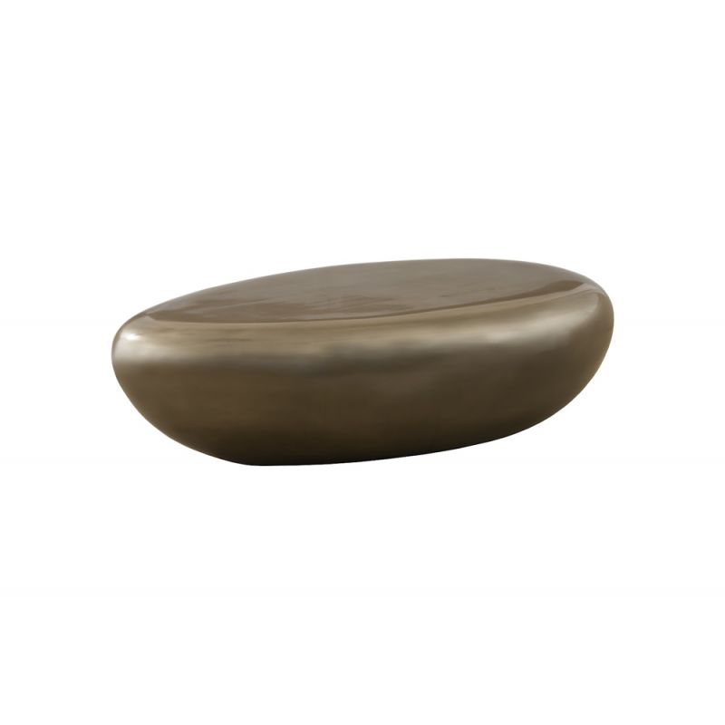 Phillips Collection - River Stone Coffee Table, Polished Bronze, Large - PH67715
