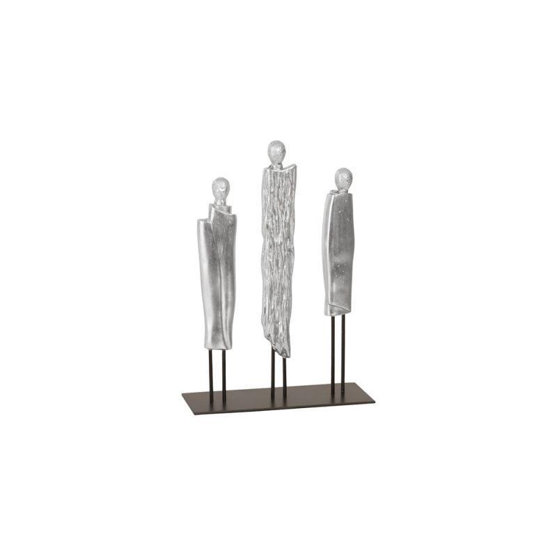 Phillips Collection - Robed Monk Trio Sculpture, Silver Leaf - PH97019