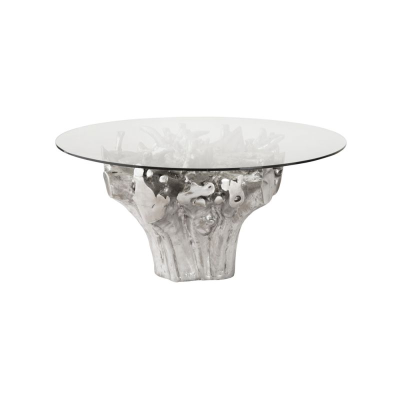 Phillips Collection - Root Small Silver Dining Table Base, With Glass - PH104330