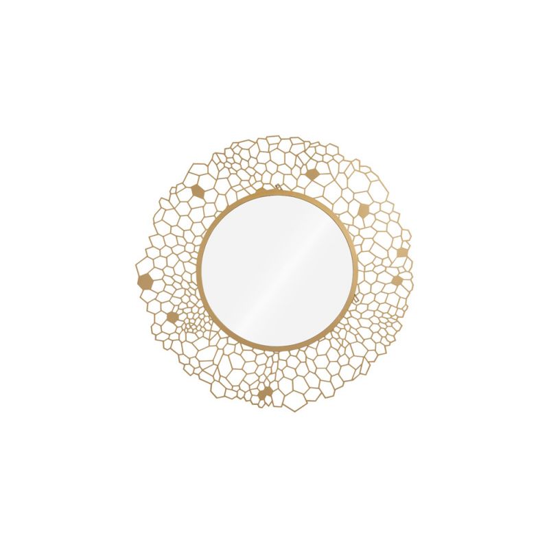 Phillips Collection - Round Honeycomb Mirror Brass - TH107115