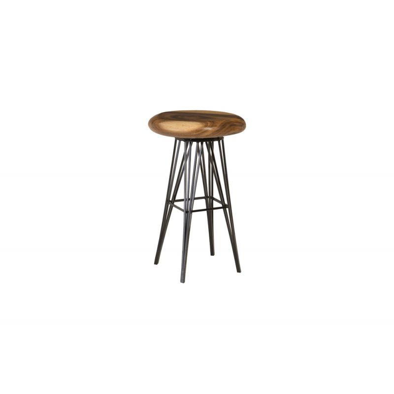 Phillips Collection - String Bar Stool on Black Metal Legs, Swivel Seat, Natural - TH93210