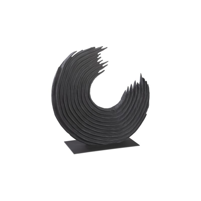 Phillips Collection - Swoop Tabletop Sculpture, Black Wood, Small - TH103477