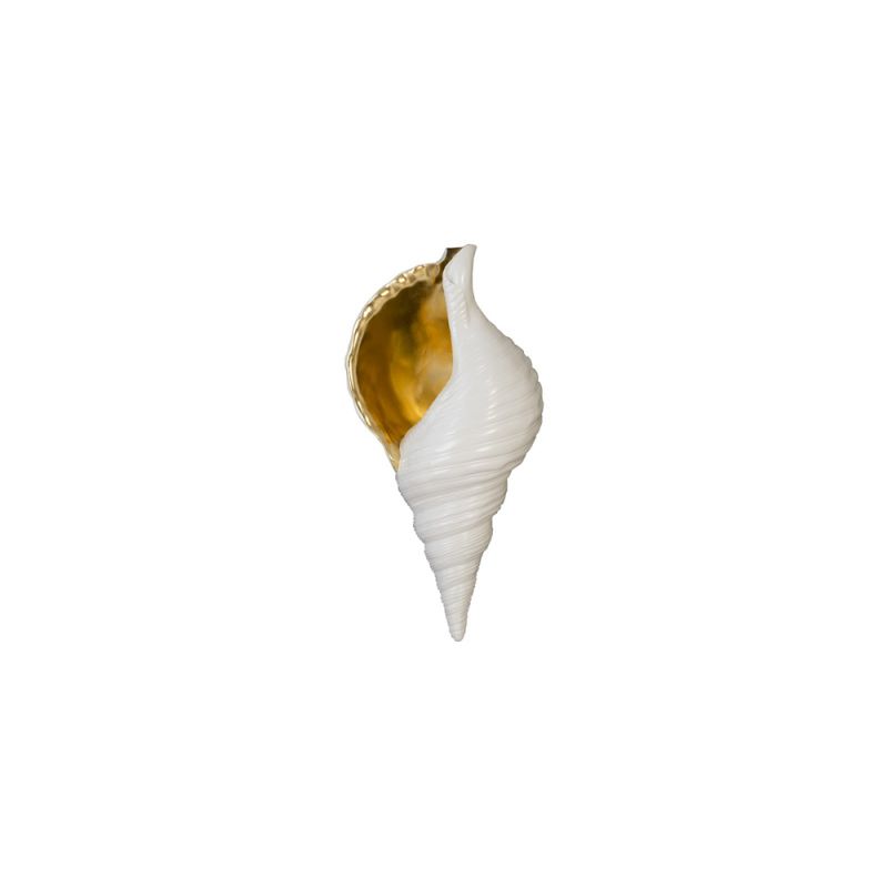 Phillips Collection - Triton Shell Wall Art, Pearl White and Gold Leaf - PH97641