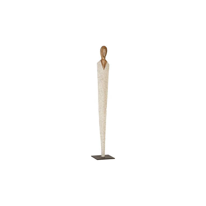 Phillips Collection - Vested Female Sculpture, Large, Chamcha, Natural, White, Gold - TH95609