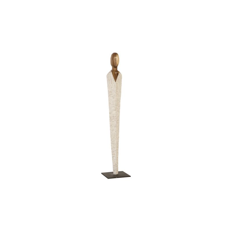 Phillips Collection - Vested Female Sculpture, Medium, Chamcha, Natural, White, Gold - TH80094