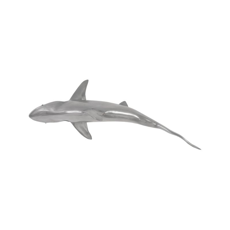 Phillips Collection - Whaler Shark Fish Wall Sculpture, Resin, Polished Aluminum Finish - PH64546