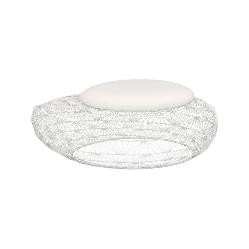 Phillips Collection - Wire Mesh Stone Stool with Cushion, LG - TH110597