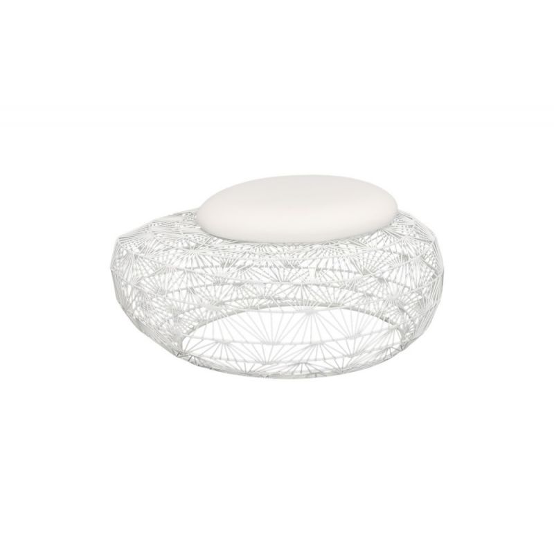 Phillips Collection - Wire Mesh Stone Stool with Cushion, SM - TH110596