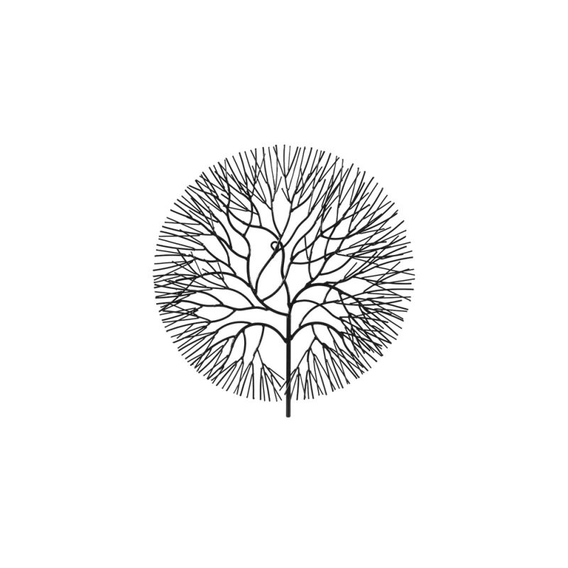 Phillips Collection - Wire Tree Wall Art, Small, Circle, Metal, Black - TH100392