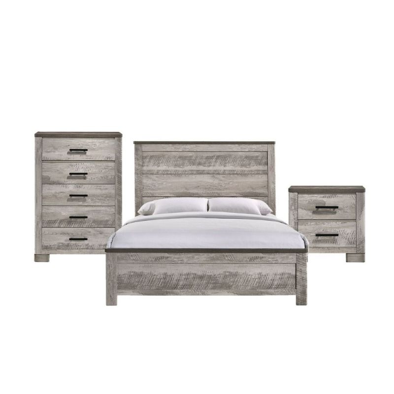Picket House Furnishings - Adam King Panel 3PC Bedroom Set in Gray - MC300KB3PC