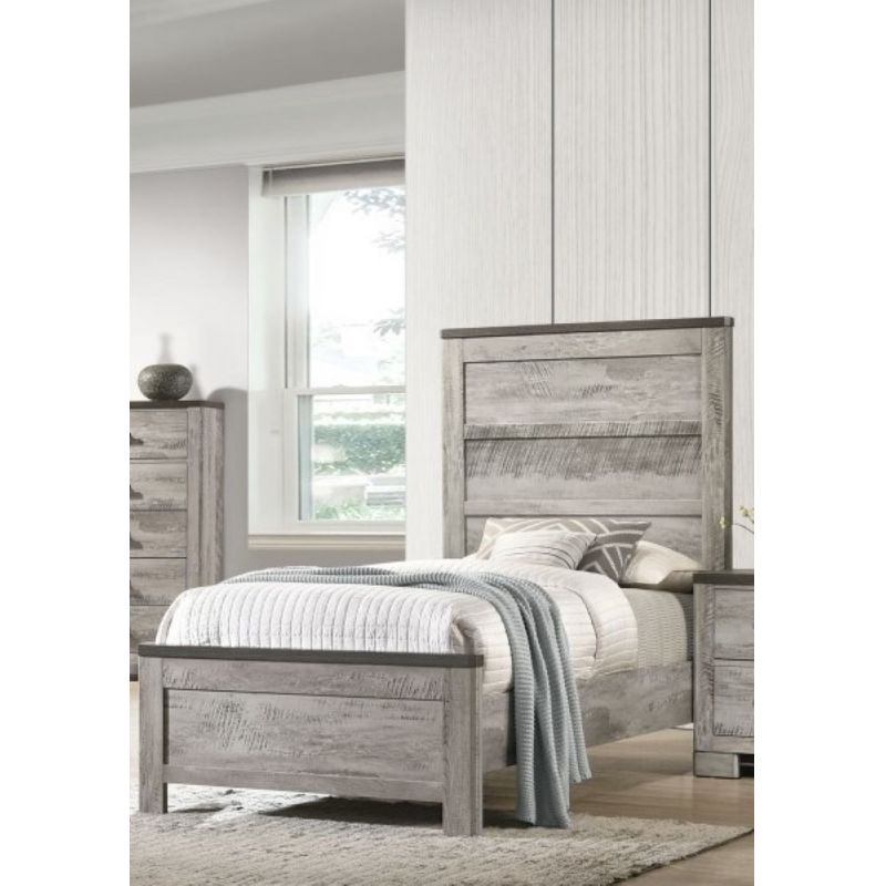 Picket House Furnishings - Adam Twin Panel Bed in Gray - MC300TB
