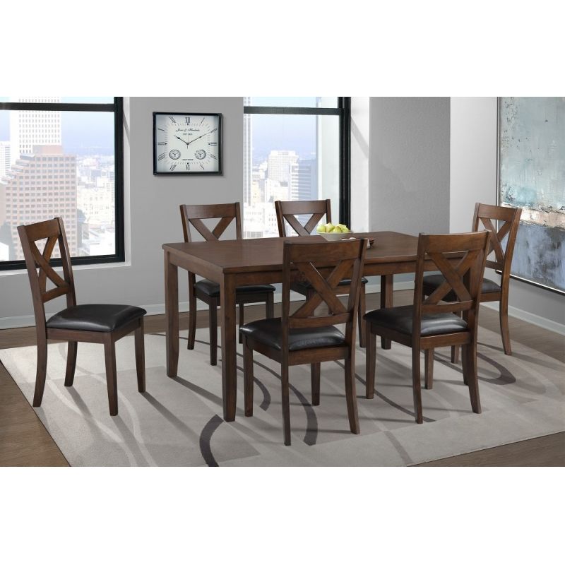 Picket House Furnishings - Alexa 7PC Standard Height Dining Set in Cherry - DAX1007DS
