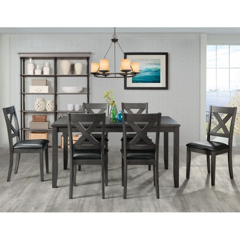 Picket House Furnishings - Alexa 7PC Standard Height Dining Set in Gray - DAX4007DS