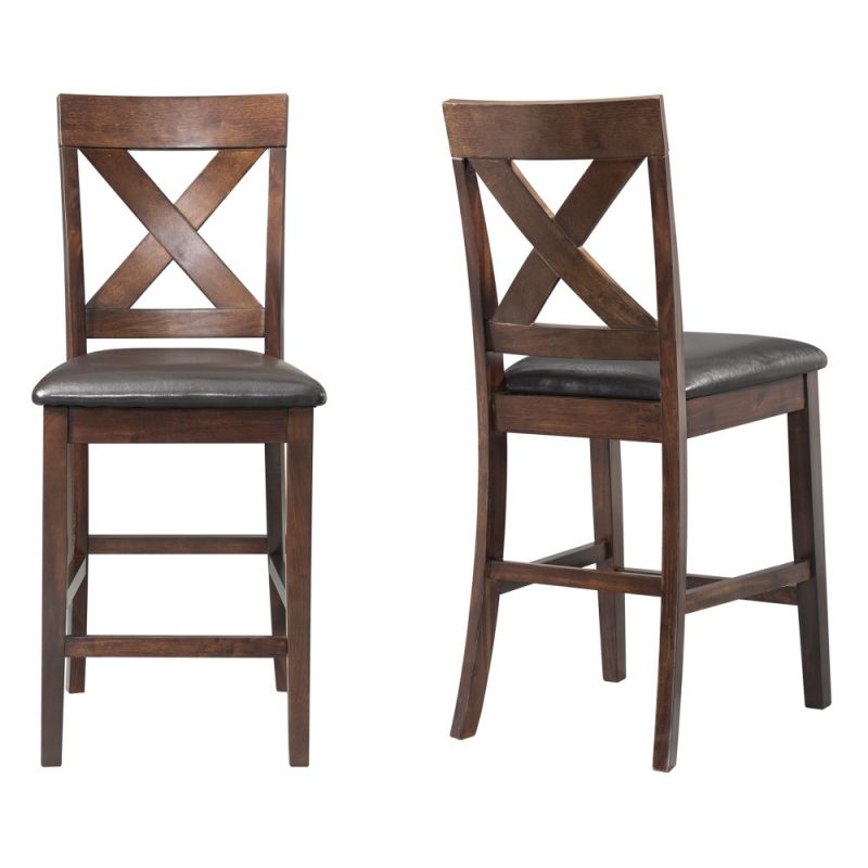 Picket House Furnishings - Alexa Counter Height Side Chair in Cherry (Set of 2) - DAX100CSC