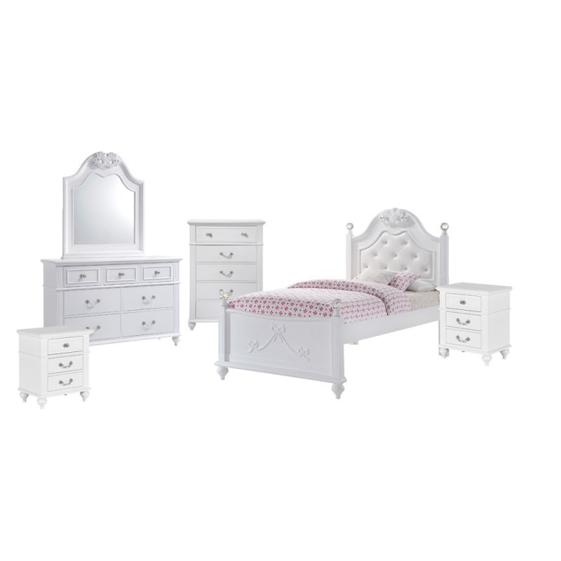 Picket House Furnishings - Annie Twin Platform 6PC Bedroom Set - AN700T6PC