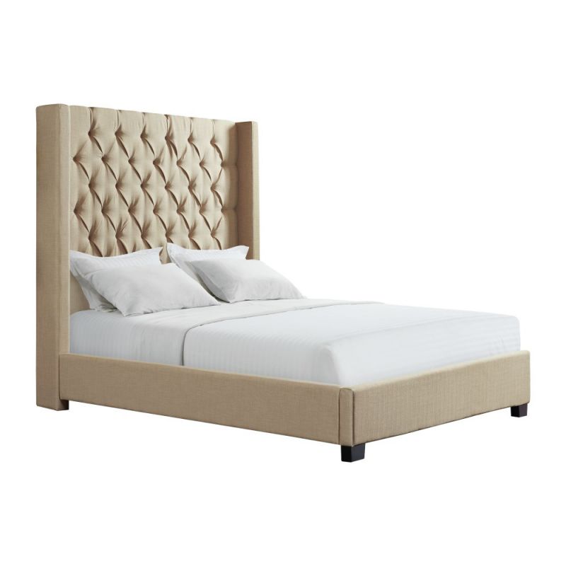 Picket House Furnishings - Arden Queen Tufted Upholstered Bed in Natural - UMW082QB