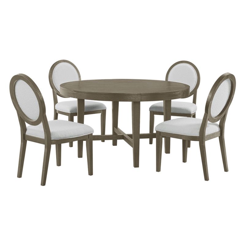 Picket House Furnishings - Armes 5PC Standard Height Dining Set in Grey-Round Table and Four Round Back Chairs - D-3690-6-RDTSC2-5PC