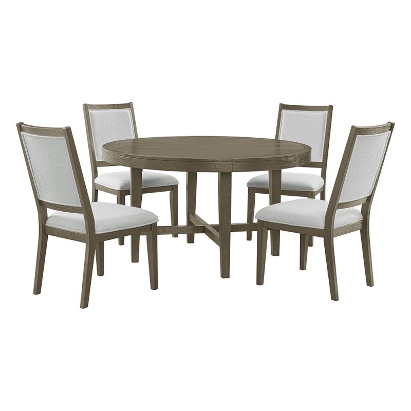 Picket House Furnishings - Armes 5PC Standard Height Dining Set in Grey-Round Table and Four Square Back Chairs - D-3690-6-RDTSC1-5PC