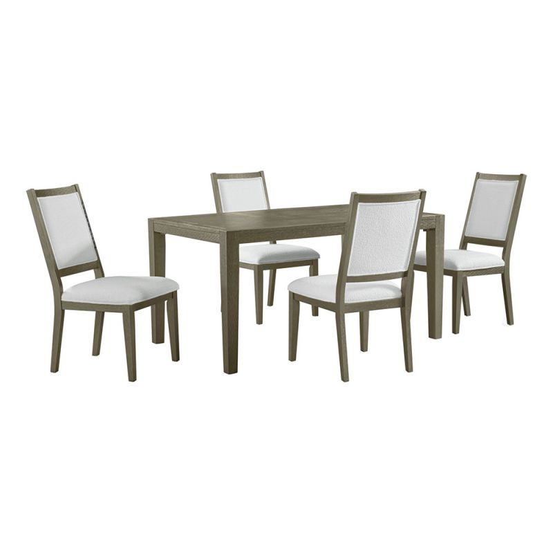 Picket House Furnishings - Armes 5PC Standard Height Dining Set in Grey-Rectangular Table and Four Square Back Chairs - D-3690-6-DTSC1-5PC