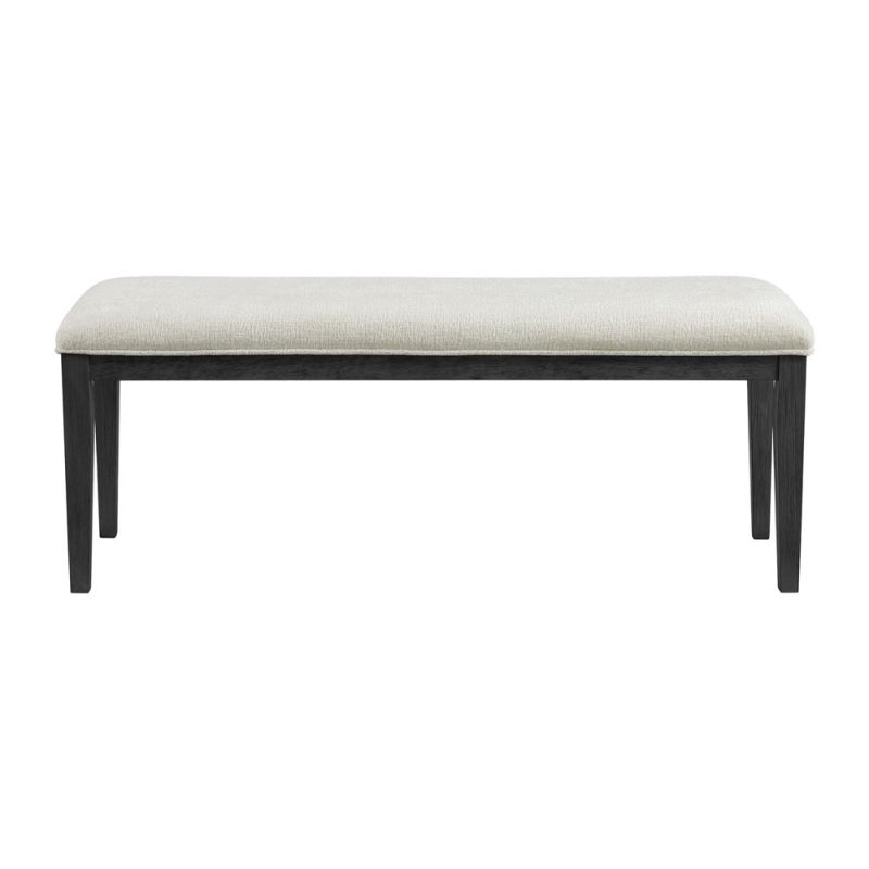 Picket House Furnishings - Armes Dining Bench with Boucle White Fabric in Black - D-3690-8-BN